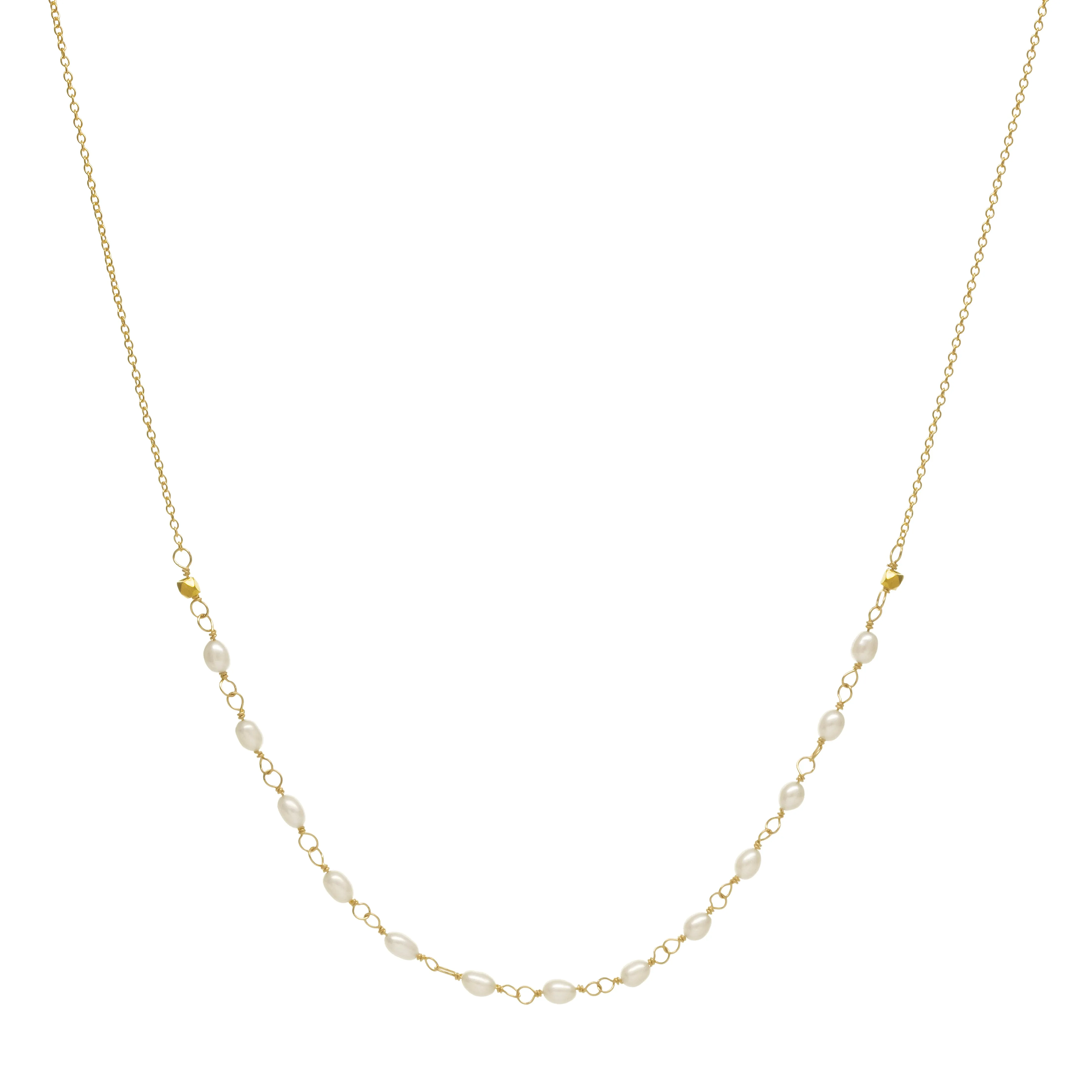 Oval Freshwater Pearl Tied Necklace