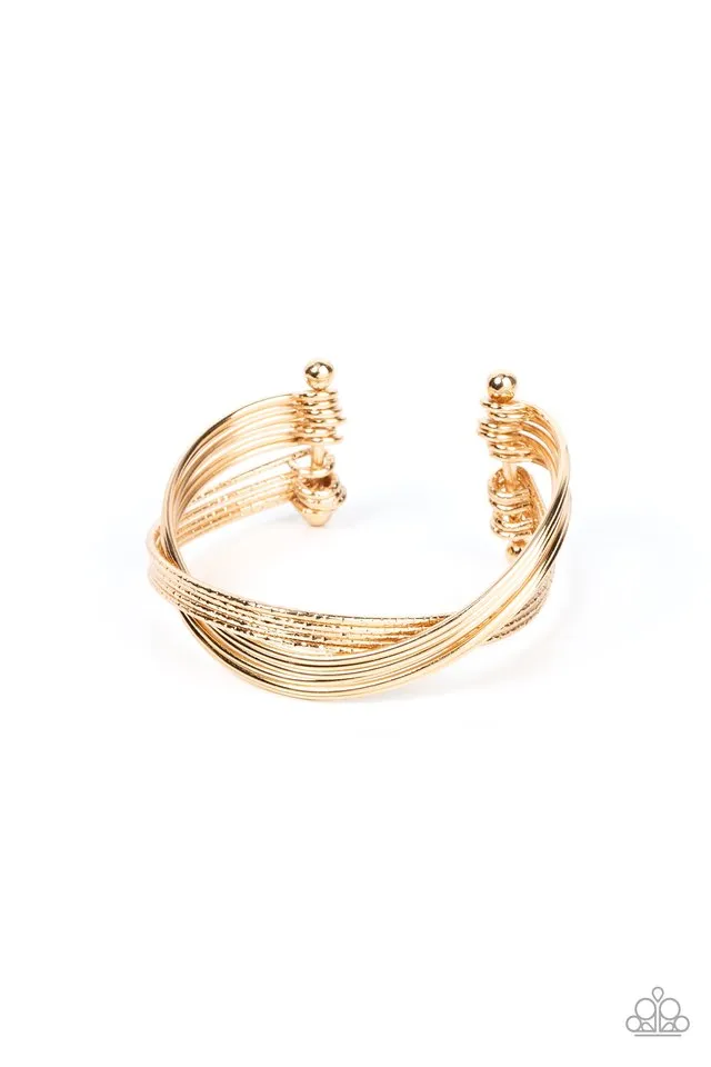 Paparazzi Bracelet ~ Industrialized Shimmer  - Gold