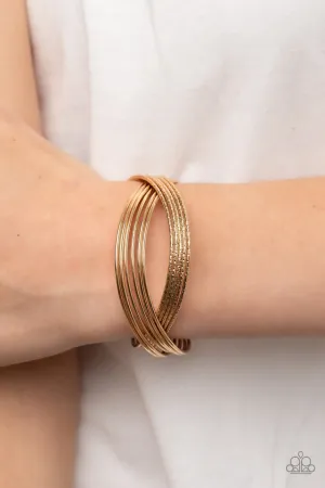 Paparazzi Bracelet ~ Industrialized Shimmer  - Gold