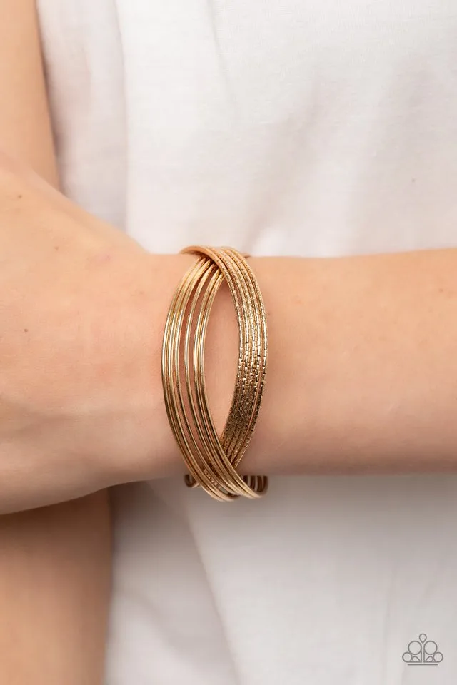 Paparazzi Bracelet ~ Industrialized Shimmer  - Gold