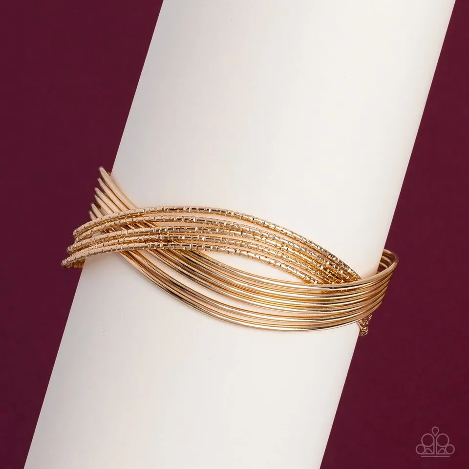Paparazzi Bracelet ~ Industrialized Shimmer  - Gold