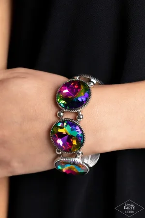 Paparazzi Powerhouse Hustle - Multi Oil Spill Bracelet - Black Diamond Life of the Party Exclusive