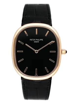 Patek Philippe Golden Ellipse 5738R Black Dial Mens Watch Box Papers