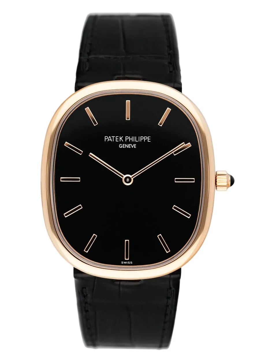 Patek Philippe Golden Ellipse 5738R Black Dial Mens Watch Box Papers
