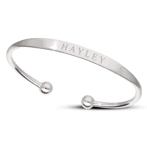 Personalised Sterling Silver Torque Bangle