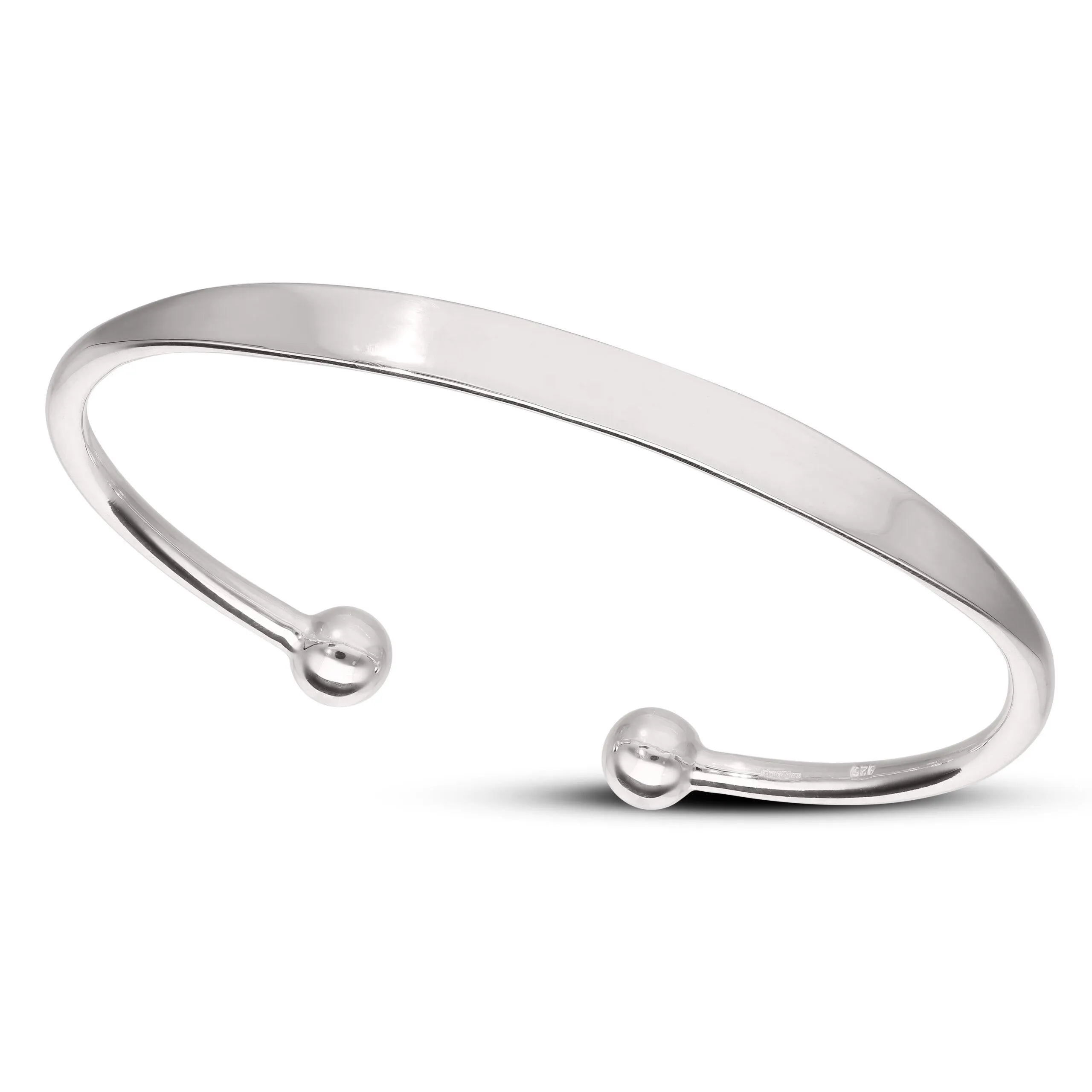 Personalised Sterling Silver Torque Bangle