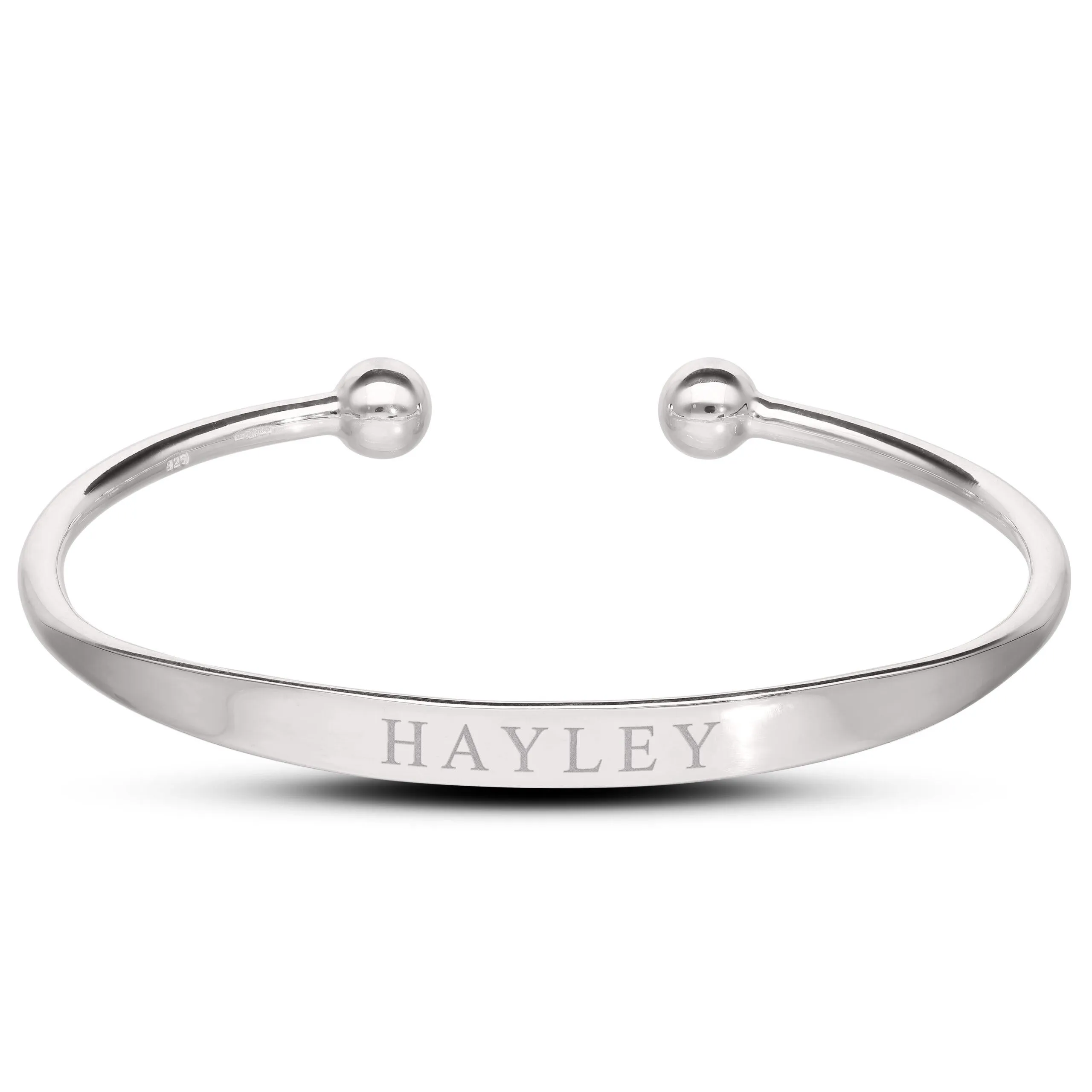 Personalised Sterling Silver Torque Bangle
