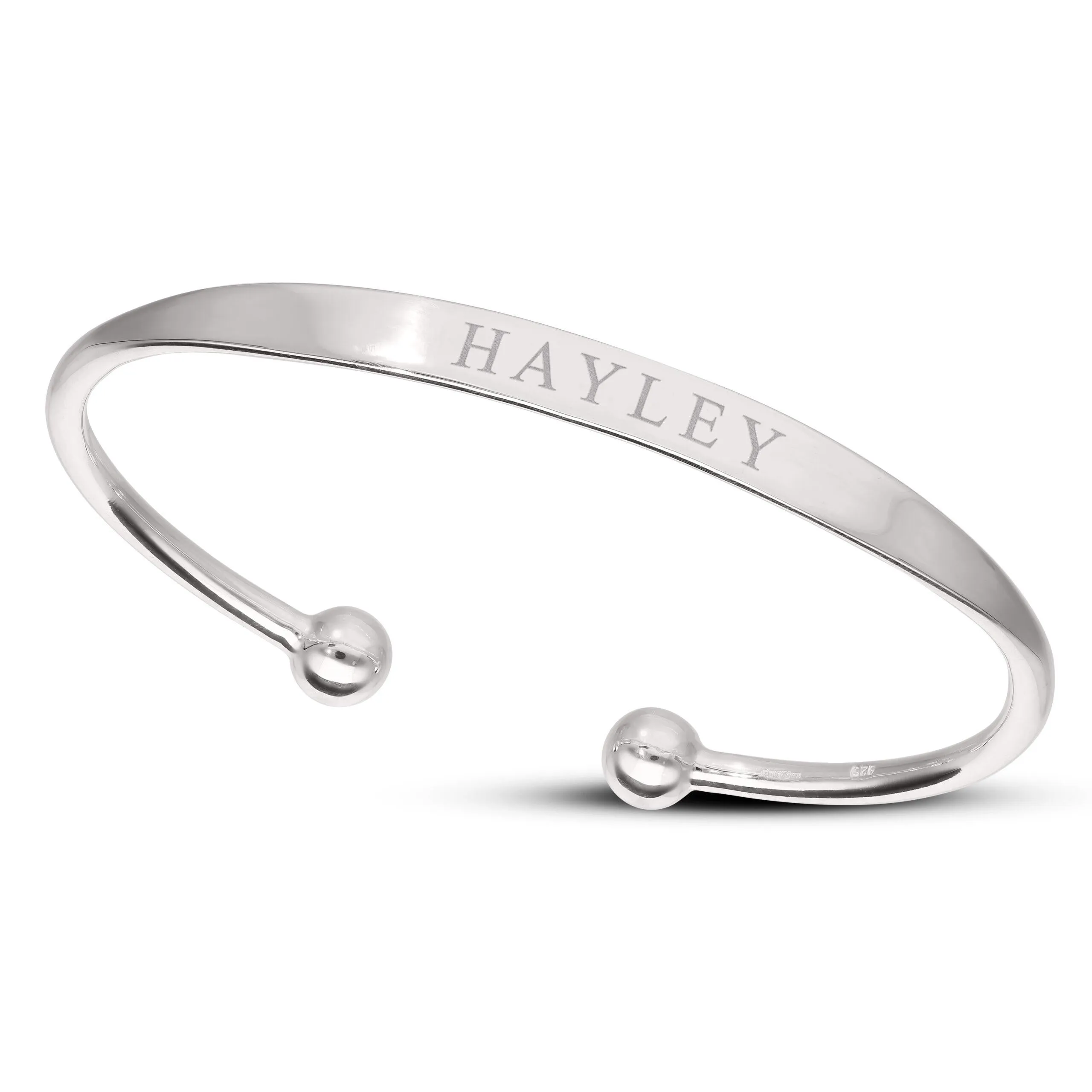 Personalised Sterling Silver Torque Bangle