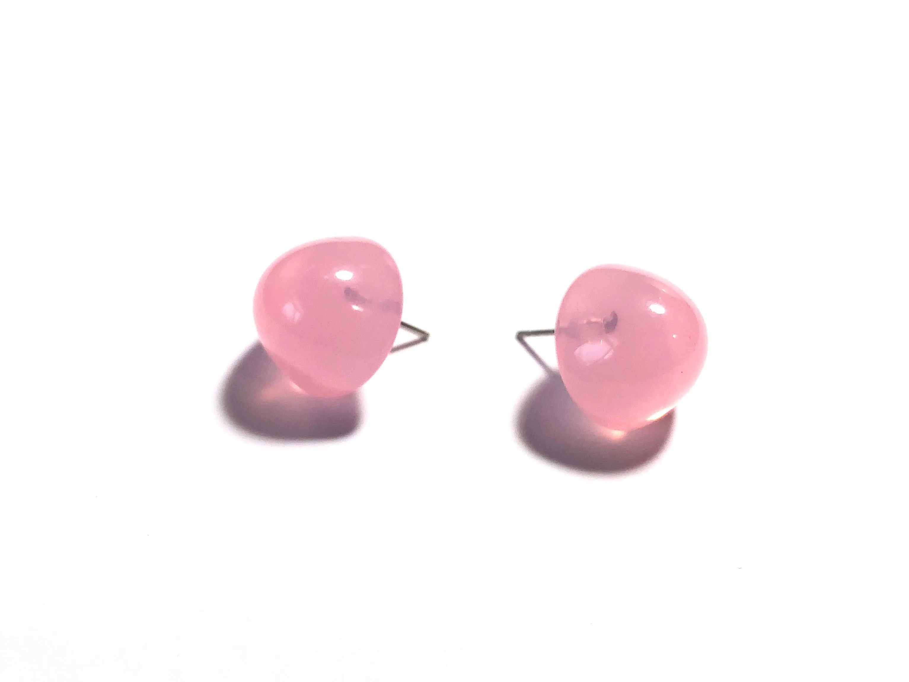 Pink Opal Large Gumdrop Stud Earrings
