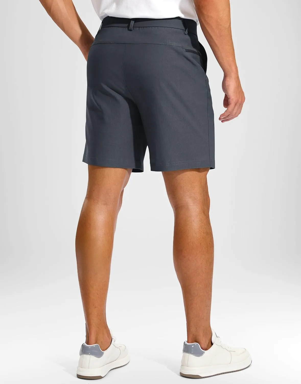 Pudolla Men's Golf Dress Shorts 7" Stretch Casual Work Hybrid Shorts for Men with 3 Pockets Quick Dry Breathable