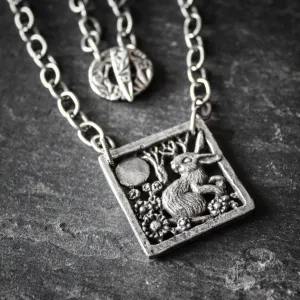 Rabbit and Moon Statement Necklace