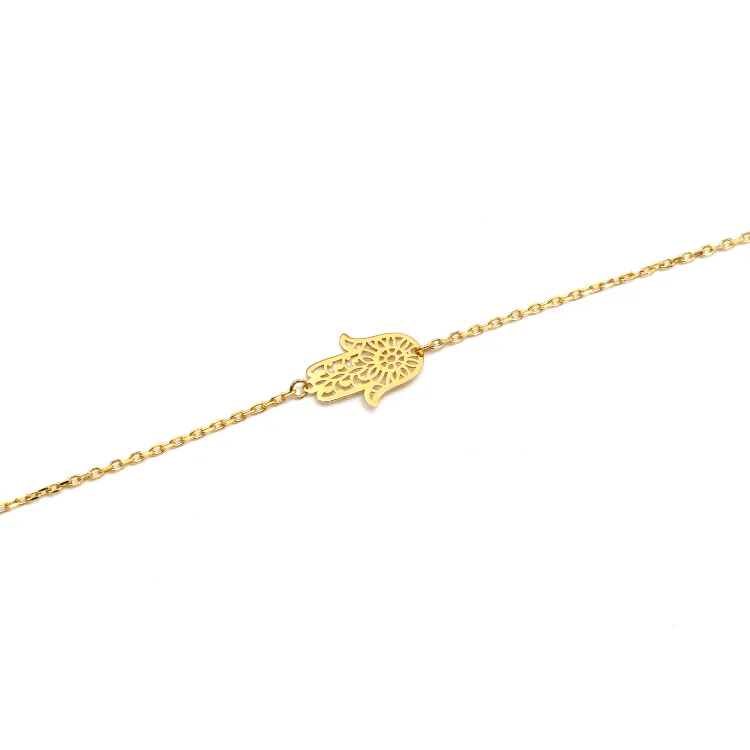 Real Gold Allah Palm Hand Adjustable Size Bracelet (17 CM) 9775 BR1718