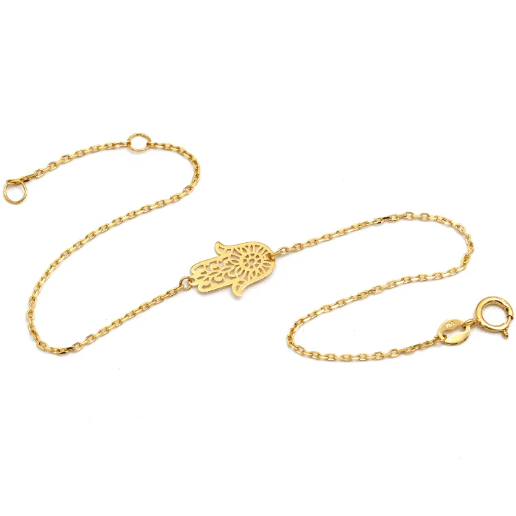 Real Gold Allah Palm Hand Adjustable Size Bracelet (17 CM) 9775 BR1718