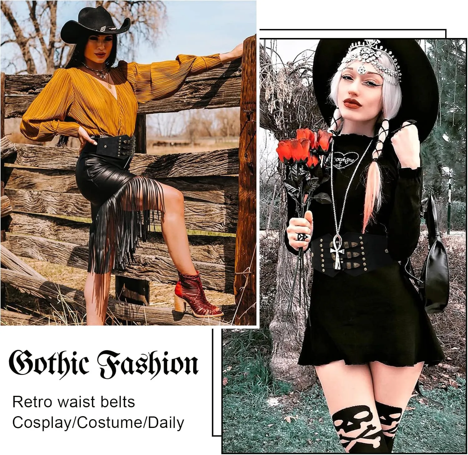 Renaissance Corset Belt for Women Wide Leather Waist Belt for Dresses and Costumes