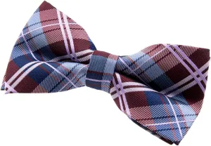 Retreez Elegant Classic Plaid Check Woven Microfiber Pre-tied Bow Tie (5")