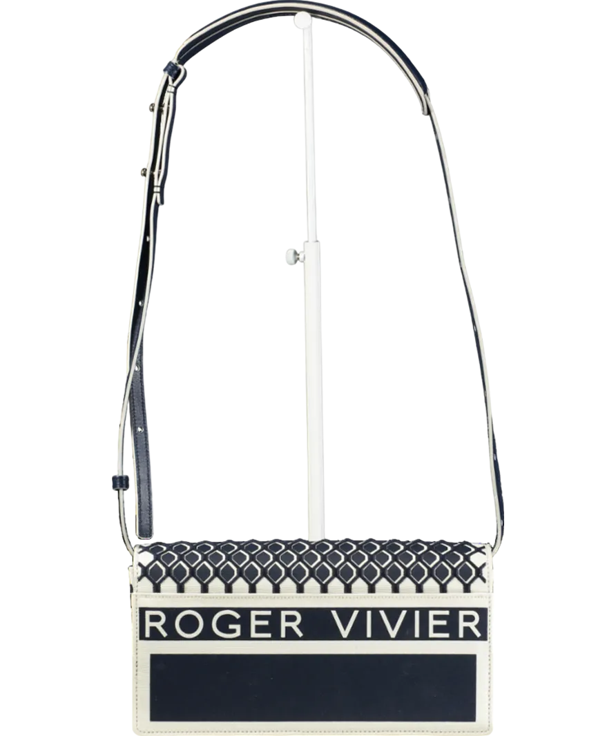 Roger Vivier Blue Viv Choc Illusion Logo Bag One Size
