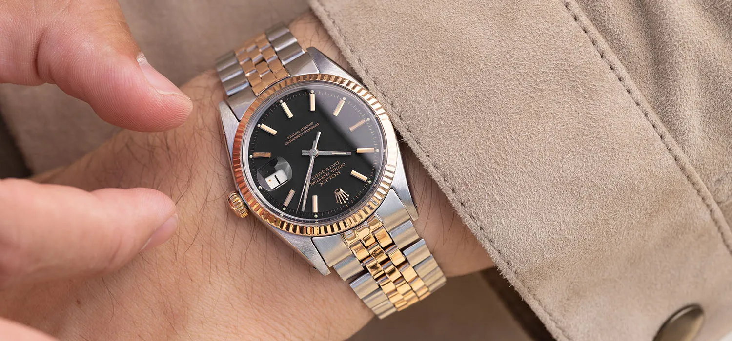 Rolex Datejust 1601 Steel and Rose Gold with Black Dial