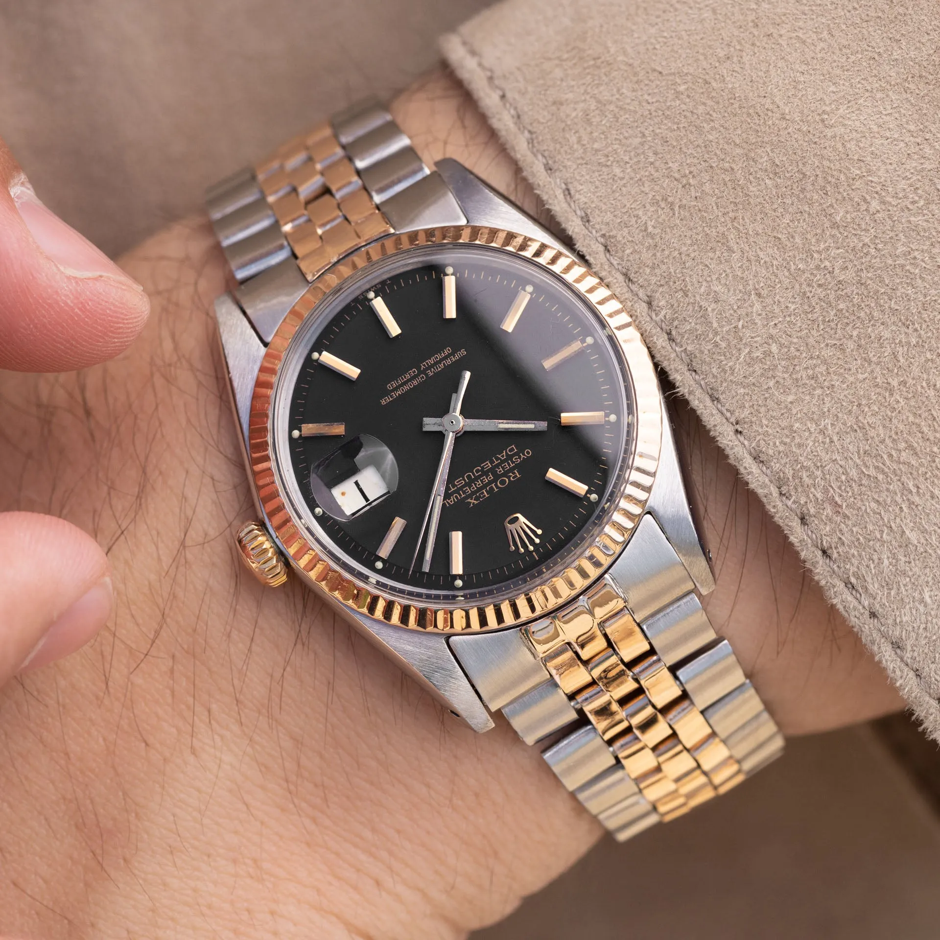 Rolex Datejust 1601 Steel and Rose Gold with Black Dial