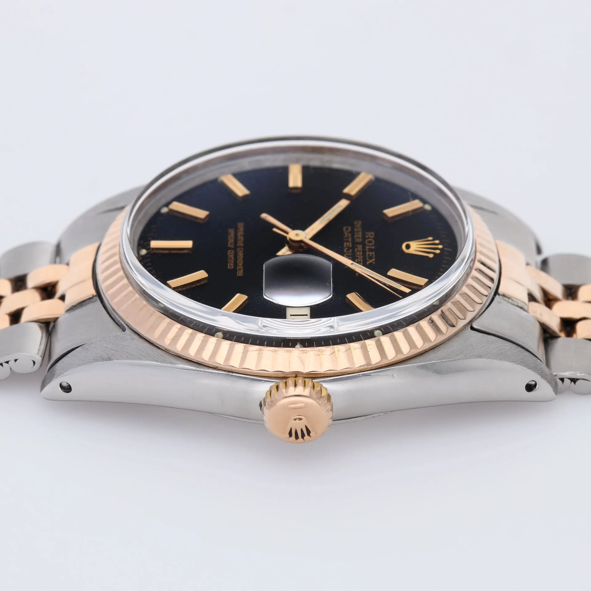 Rolex Datejust 1601 Steel and Rose Gold with Black Dial