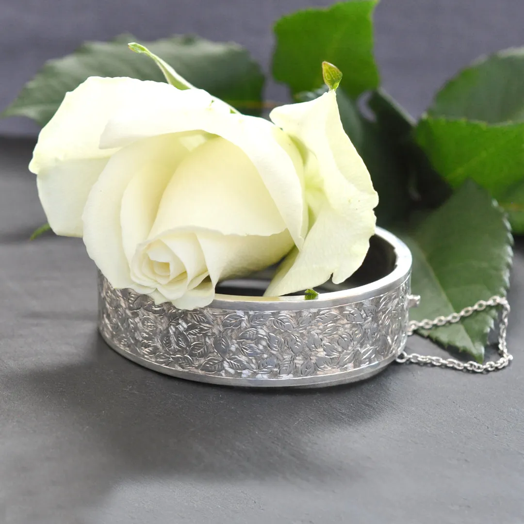 Silver Engraved Bangle