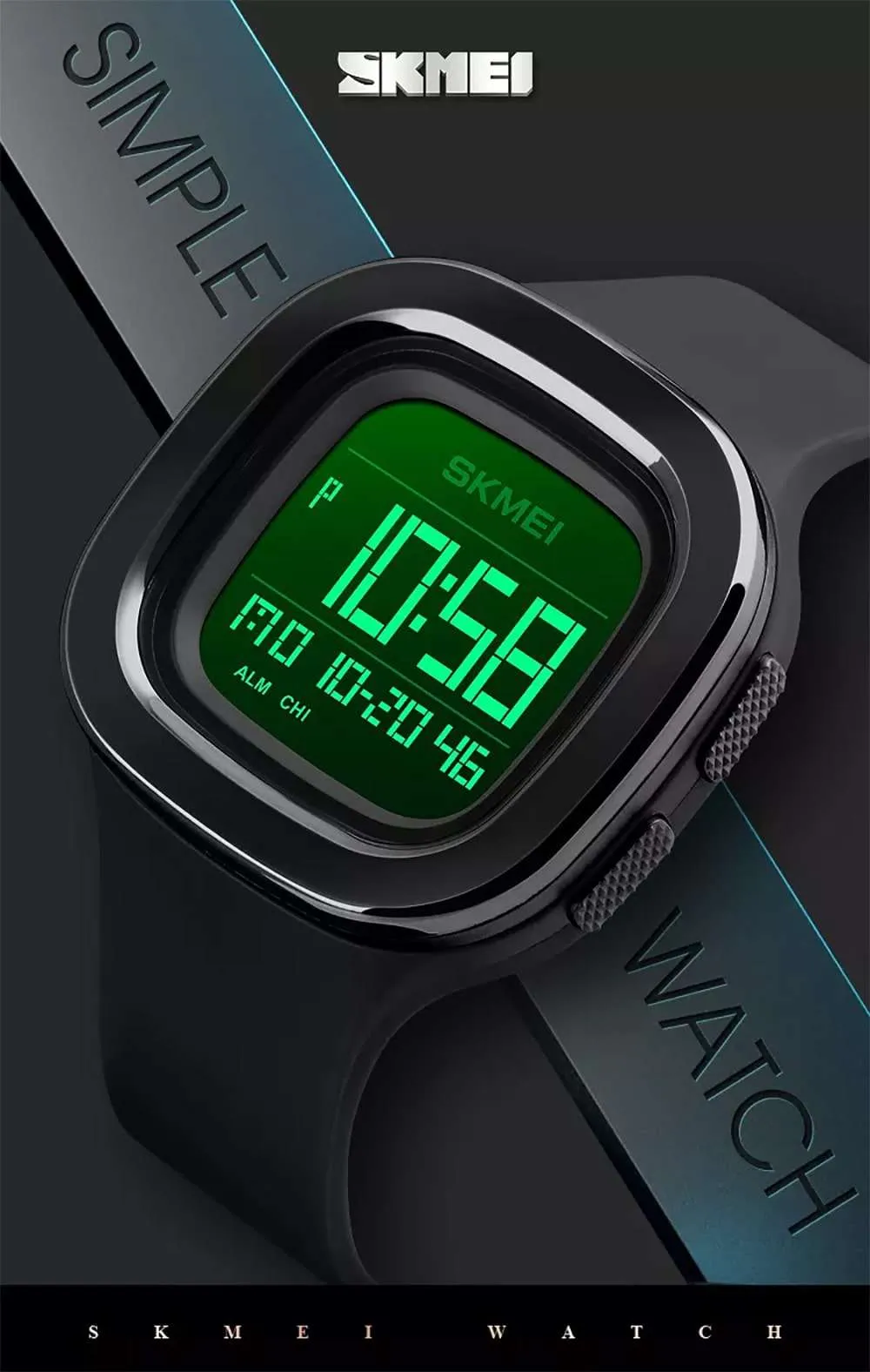 Skmei 1580 Original Digital Sport watch For Men & women Square Dial