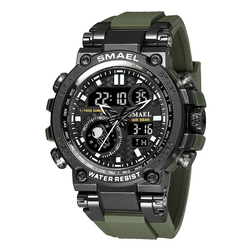 Smael Sports Watch Men Military Watch Digital Quartz 8093 Men Watch Waterproof 50M Swimming Alock Clock Army Men Wristwatches