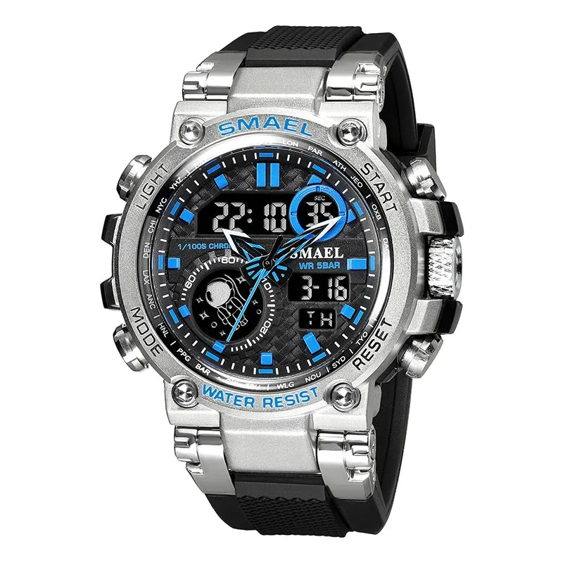 Smael Sports Watch Men Military Watch Digital Quartz 8093 Men Watch Waterproof 50M Swimming Alock Clock Army Men Wristwatches