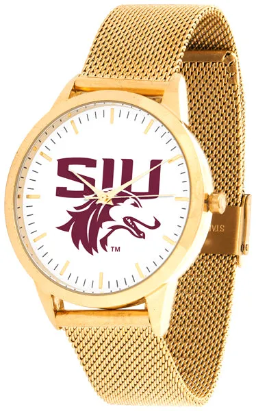 Southern Illinois Statement Mesh Band Unisex Watch - Gold