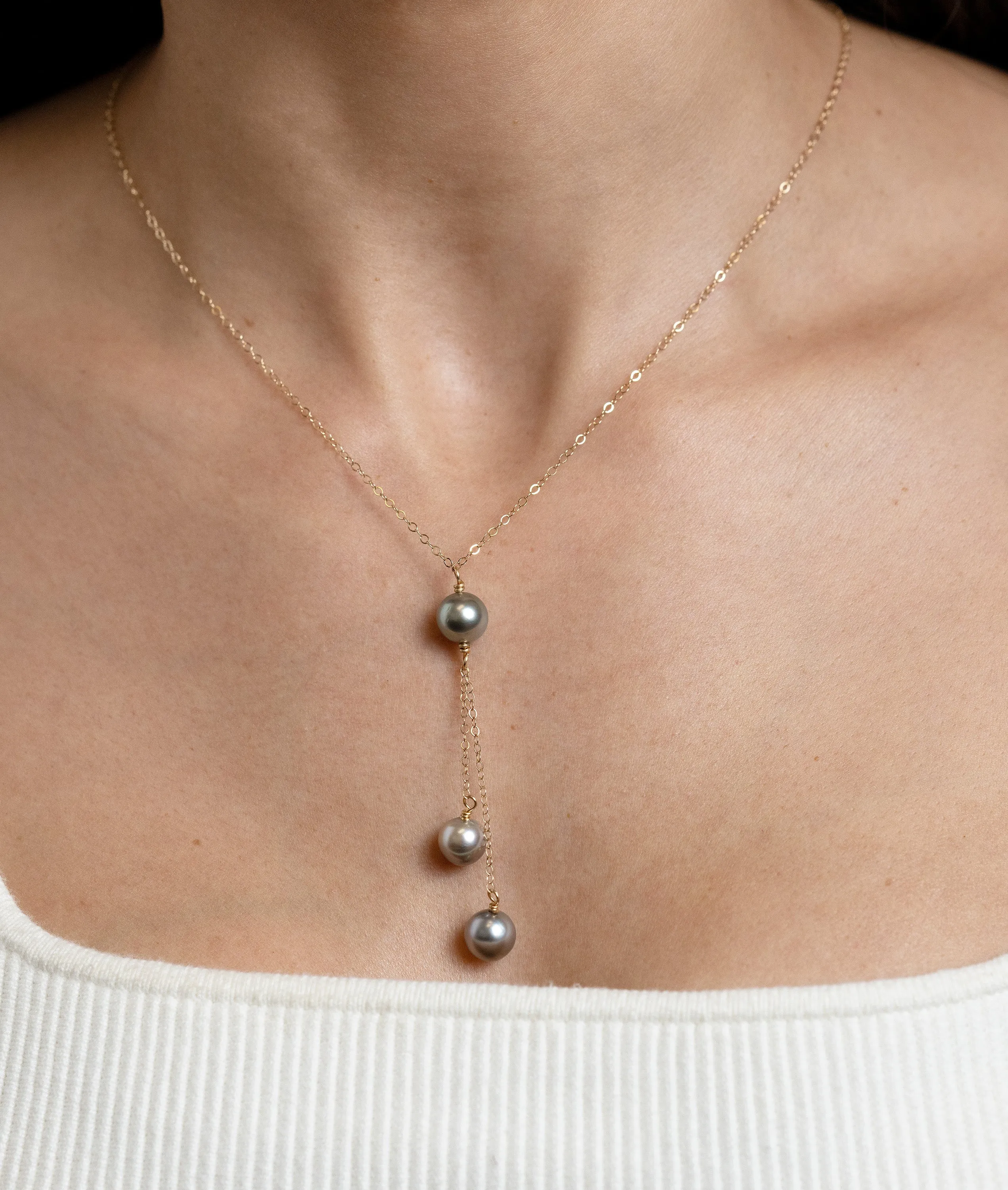 Tahitian Pearl Dangling Lariat Necklace