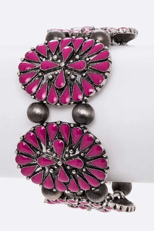TEEK - Fuchsia Genuine Stone Western Iconic Bracelet
