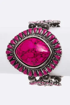 TEEK - Fuchsia Genuine Stone Western Iconic Bracelet