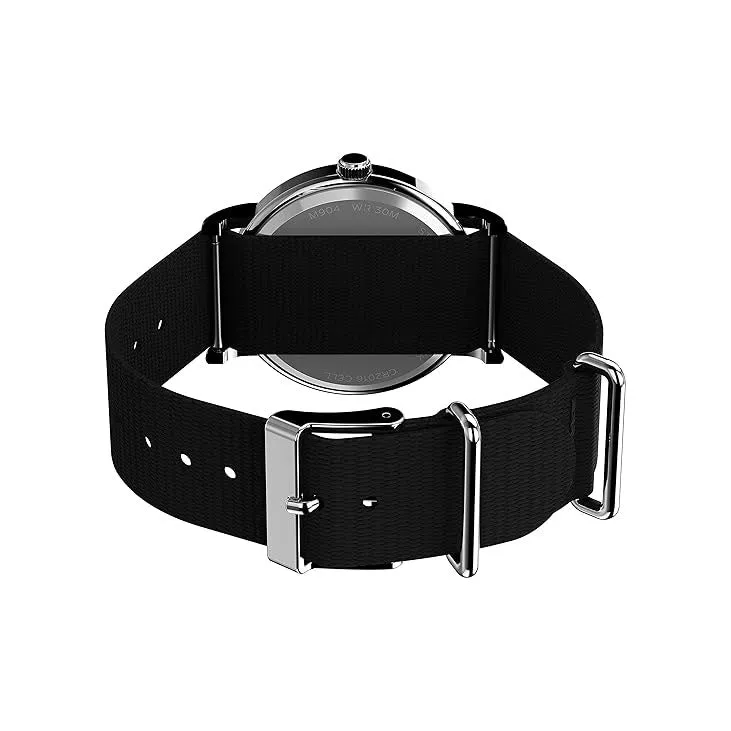 Timex Unisex White Dial Black Band Analog Quartz Watch - TW2V29800