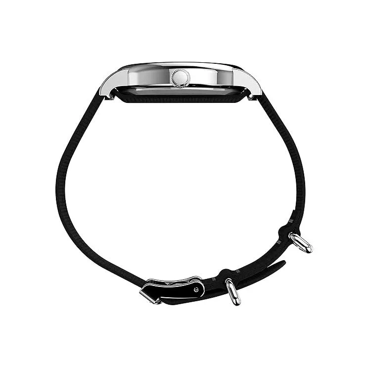 Timex Unisex White Dial Black Band Analog Quartz Watch - TW2V29800