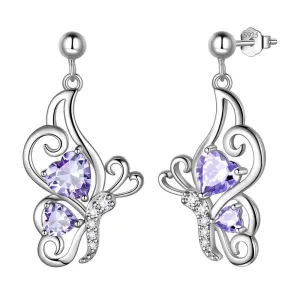 Tokyo Mart Butterfly Birthstone June Alexandrite Earrings Women Girls Jewelry Birthday Gift Sterling Silver