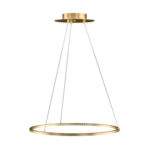 Vellavi 24 in. Round LED Chandelier Brass Finish
