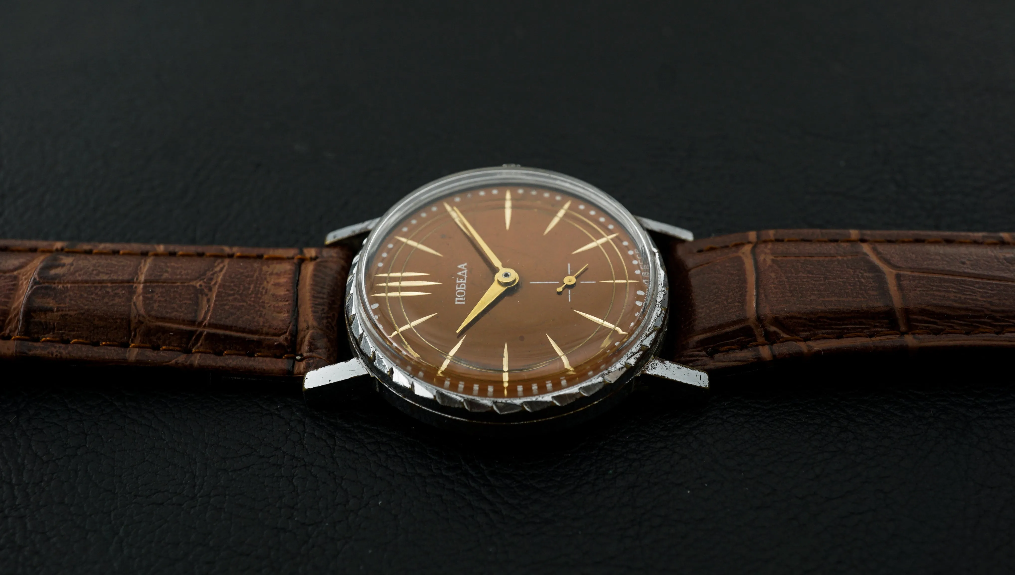Vintage Original Pobeda ZIM 2602 watch brown dial