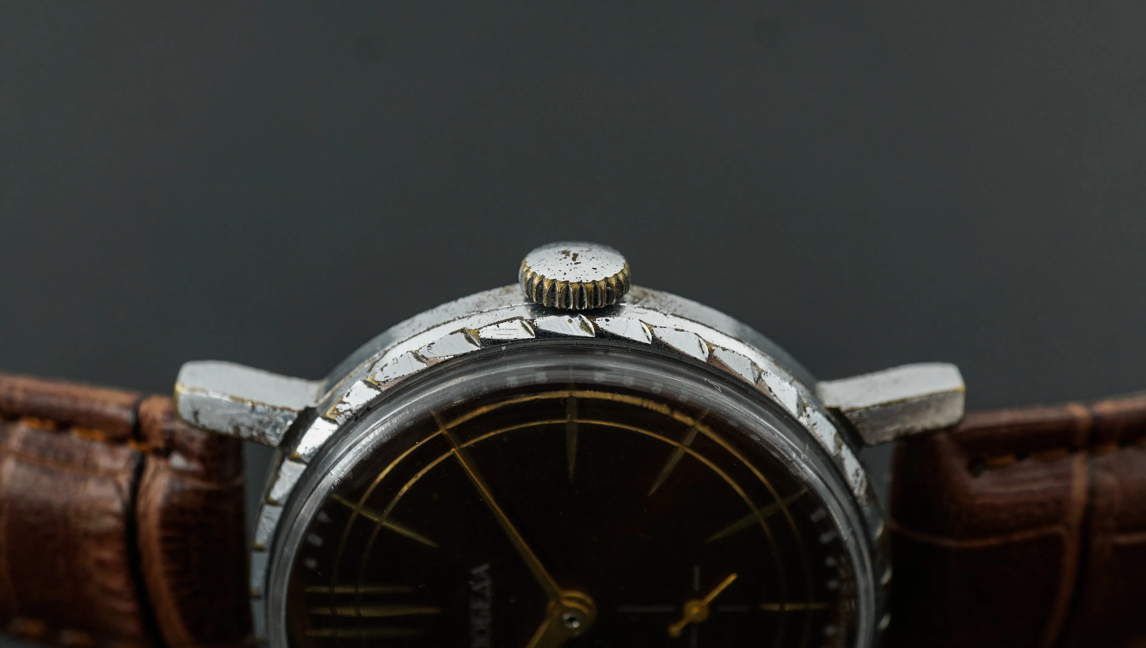 Vintage Original Pobeda ZIM 2602 watch brown dial