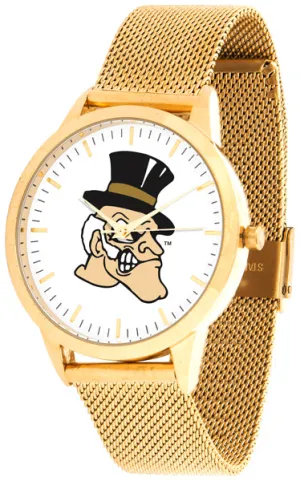 Wake Forest Statement Mesh Band Unisex Watch - Gold