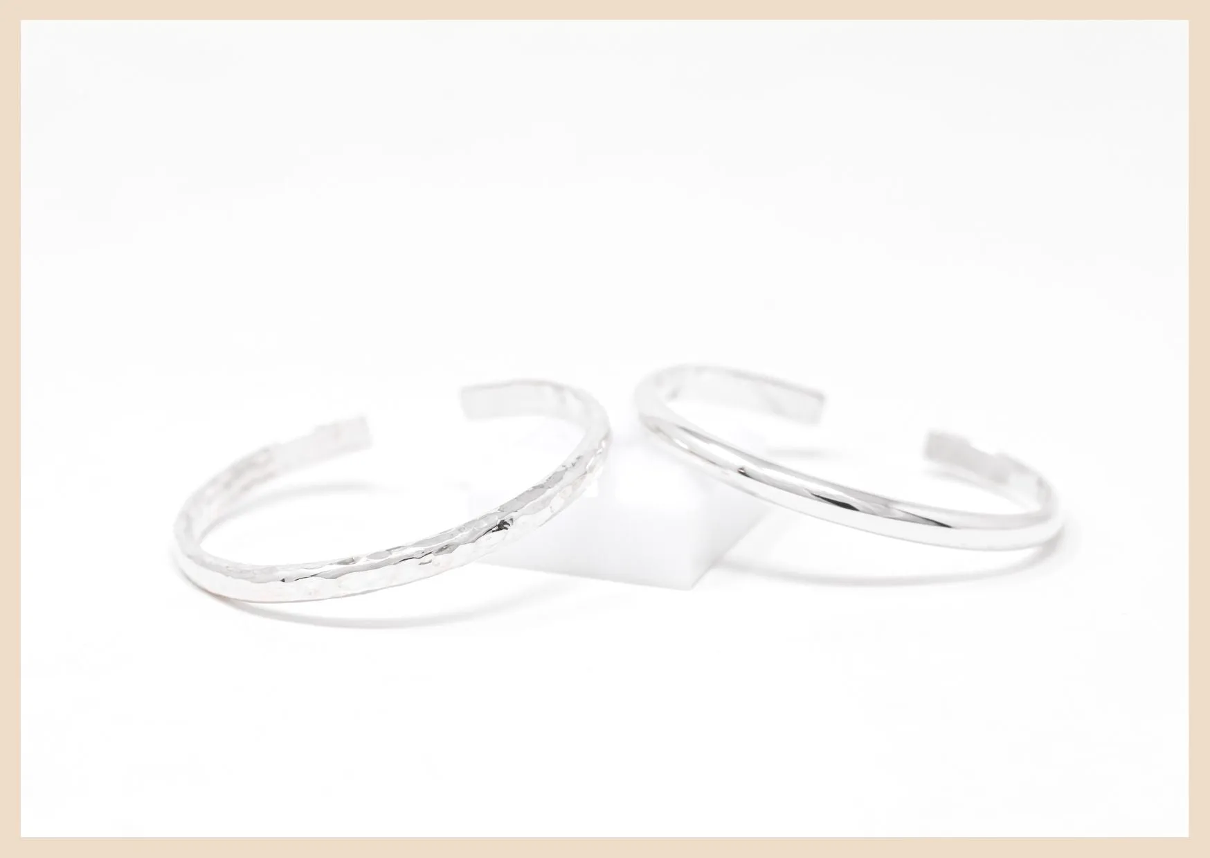 Wanderlust Hammered Sterling Silver Bangle Cuff Bracelet