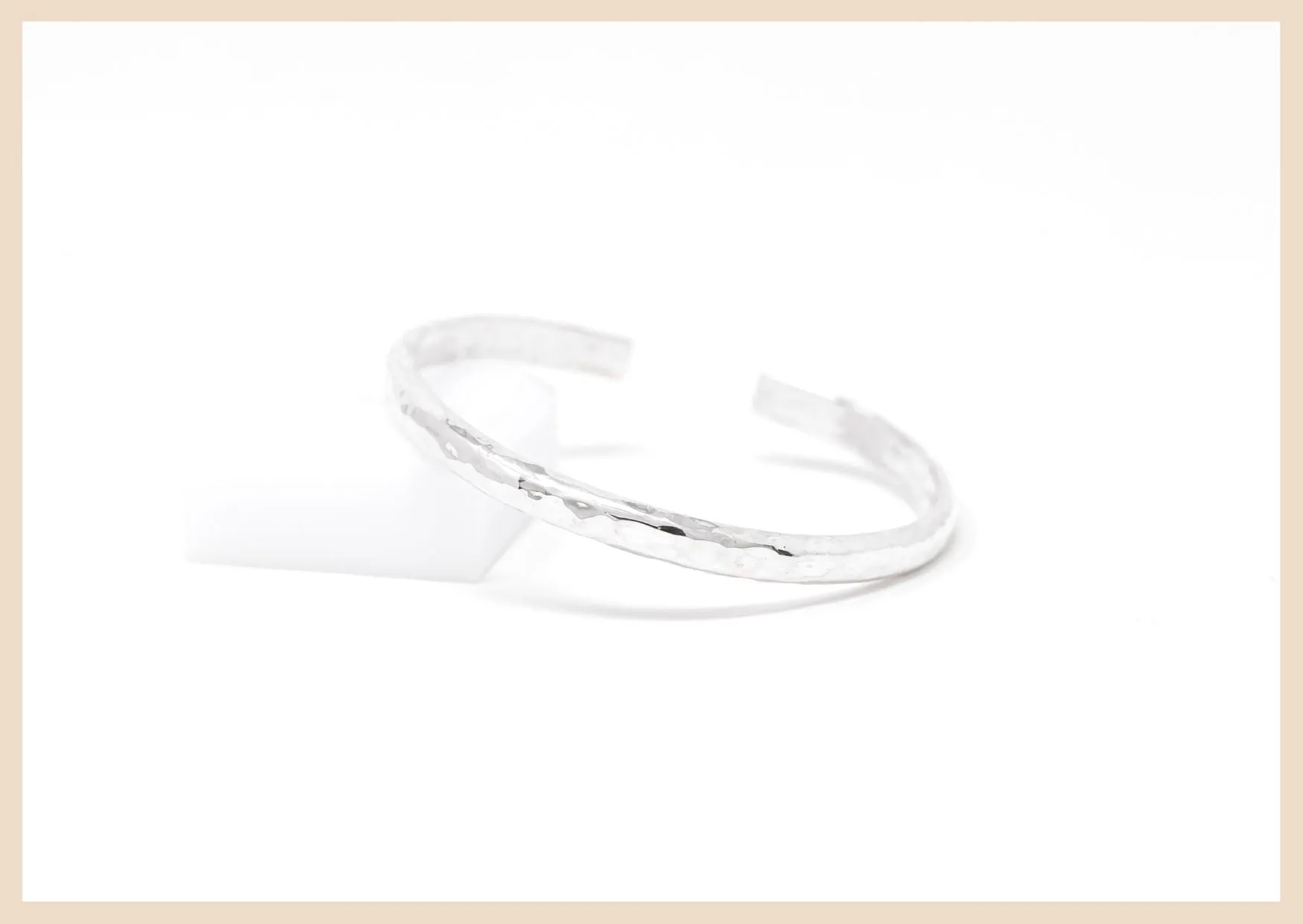 Wanderlust Hammered Sterling Silver Bangle Cuff Bracelet