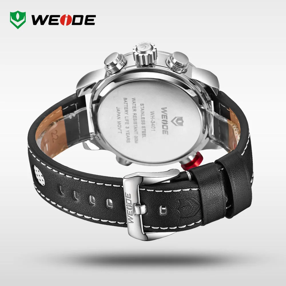 WEIDE Men's Sports Watch Quartz Back Light Wristwatch Military Fashion Casual Dive Watches for Men