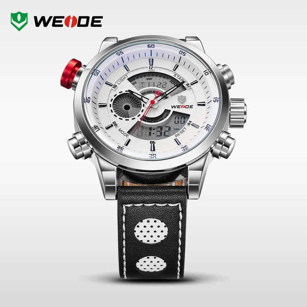 WEIDE Men's Sports Watch Quartz Back Light Wristwatch Military Fashion Casual Dive Watches for Men