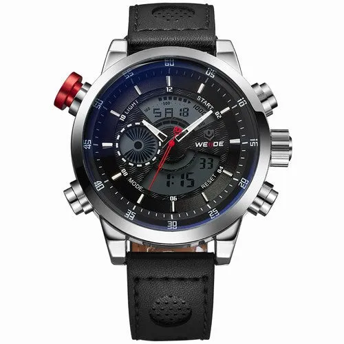 WEIDE Men's Sports Watch Quartz Back Light Wristwatch Military Fashion Casual Dive Watches for Men