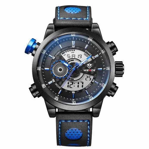 WEIDE Men's Sports Watch Quartz Back Light Wristwatch Military Fashion Casual Dive Watches for Men