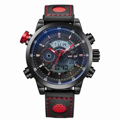 WEIDE Men's Sports Watch Quartz Back Light Wristwatch Military Fashion Casual Dive Watches for Men