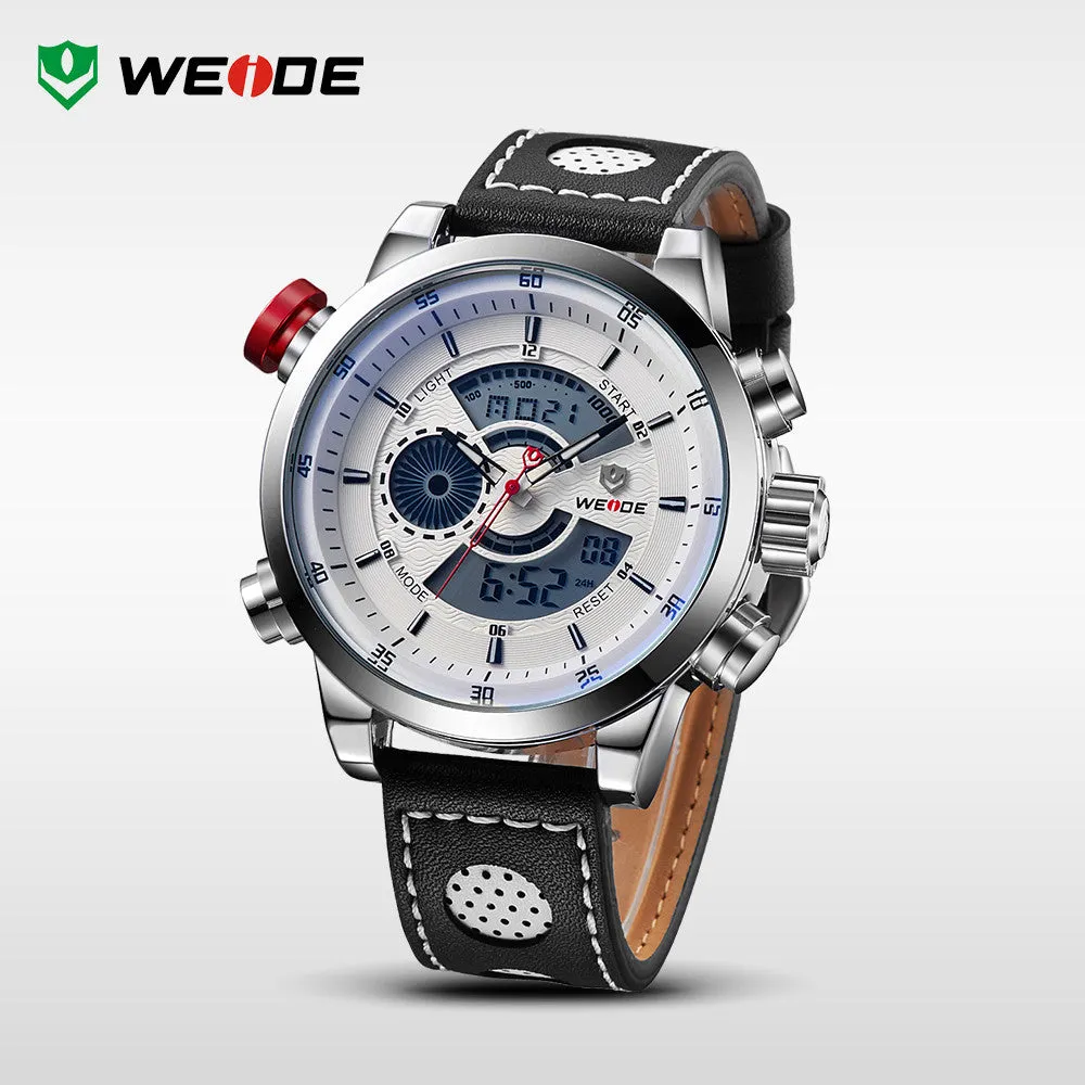 WEIDE Men's Sports Watch Quartz Back Light Wristwatch Military Fashion Casual Dive Watches for Men