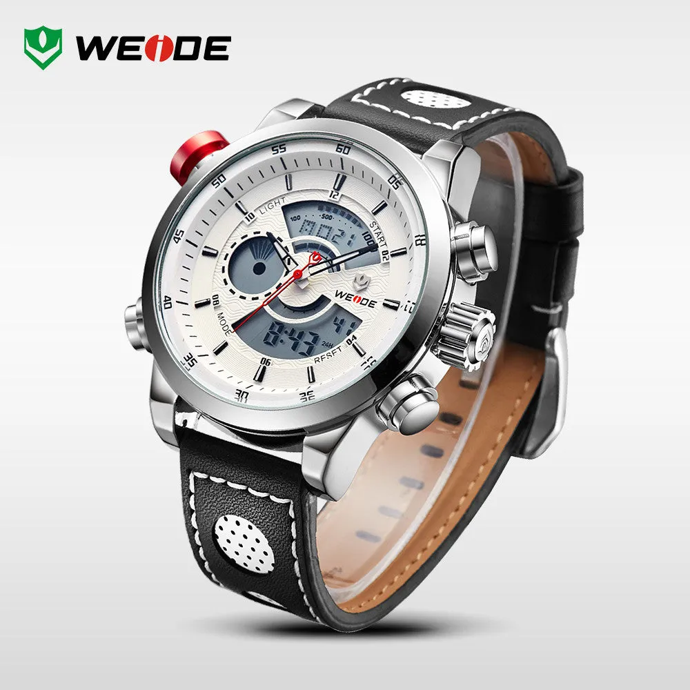 WEIDE Men's Sports Watch Quartz Back Light Wristwatch Military Fashion Casual Dive Watches for Men