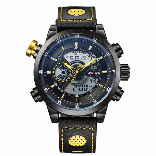 WEIDE Men's Sports Watch Quartz Back Light Wristwatch Military Fashion Casual Dive Watches for Men
