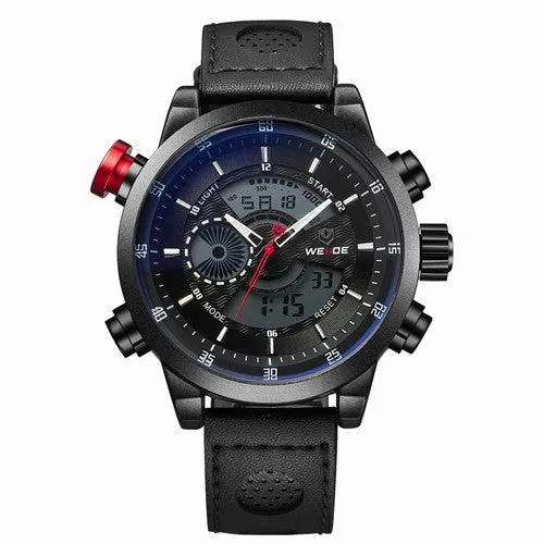 WEIDE Men's Sports Watch Quartz Back Light Wristwatch Military Fashion Casual Dive Watches for Men