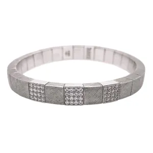 White Gold & Diamond Stretch Bracelet
